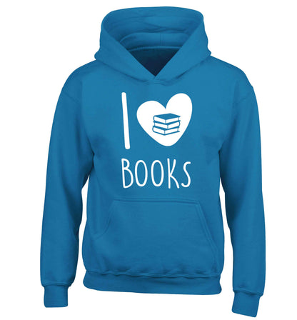 I love books children's blue hoodie 12-13 Years