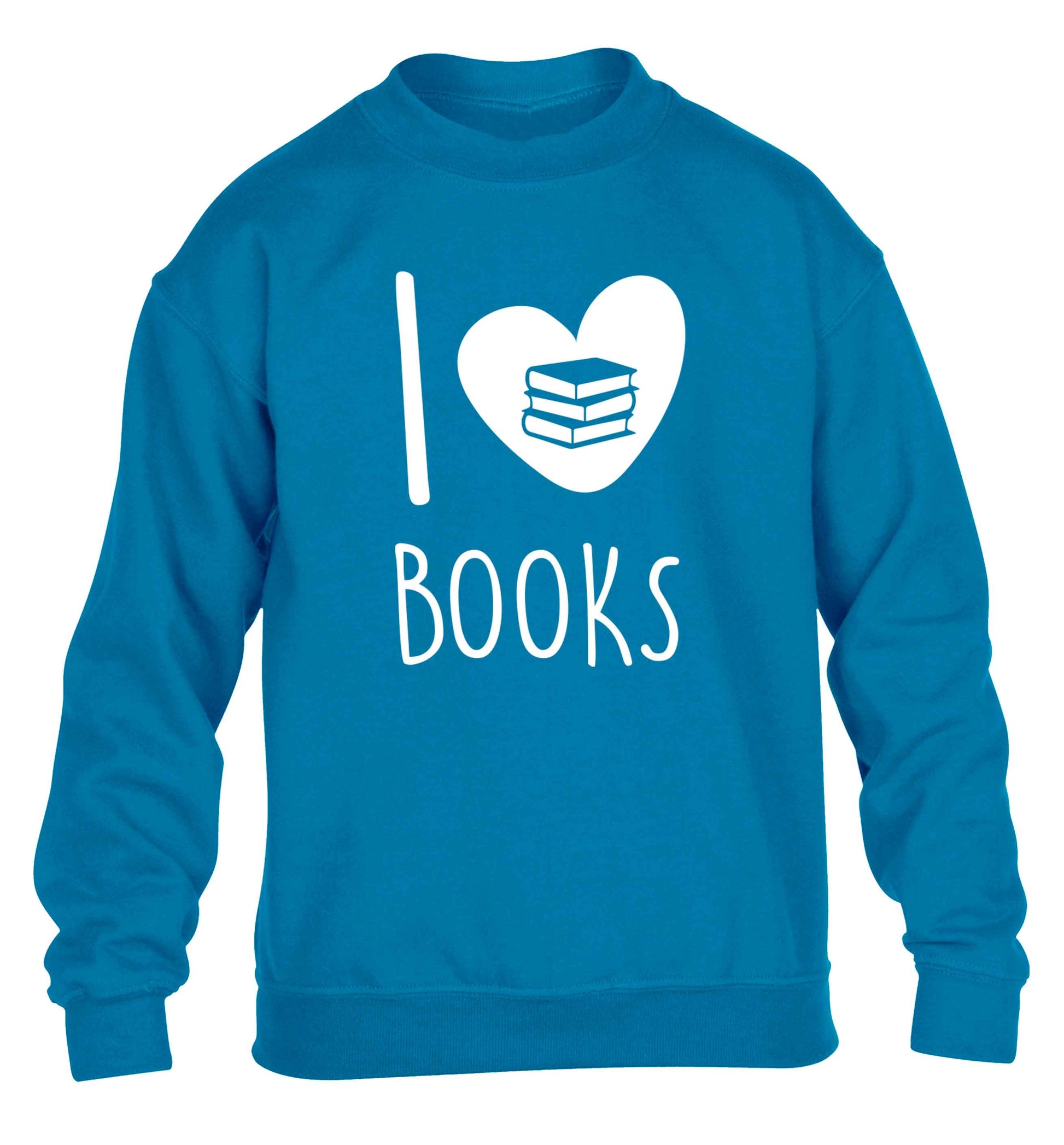 I love books children's blue sweater 12-13 Years