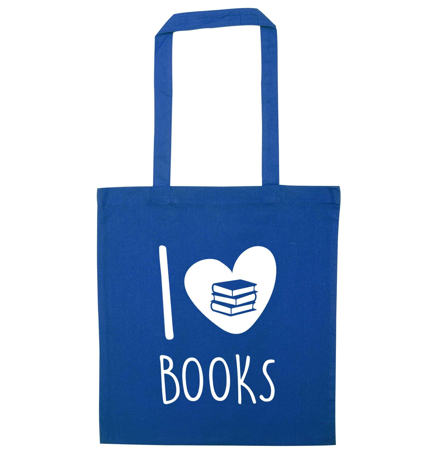 I love books blue tote bag
