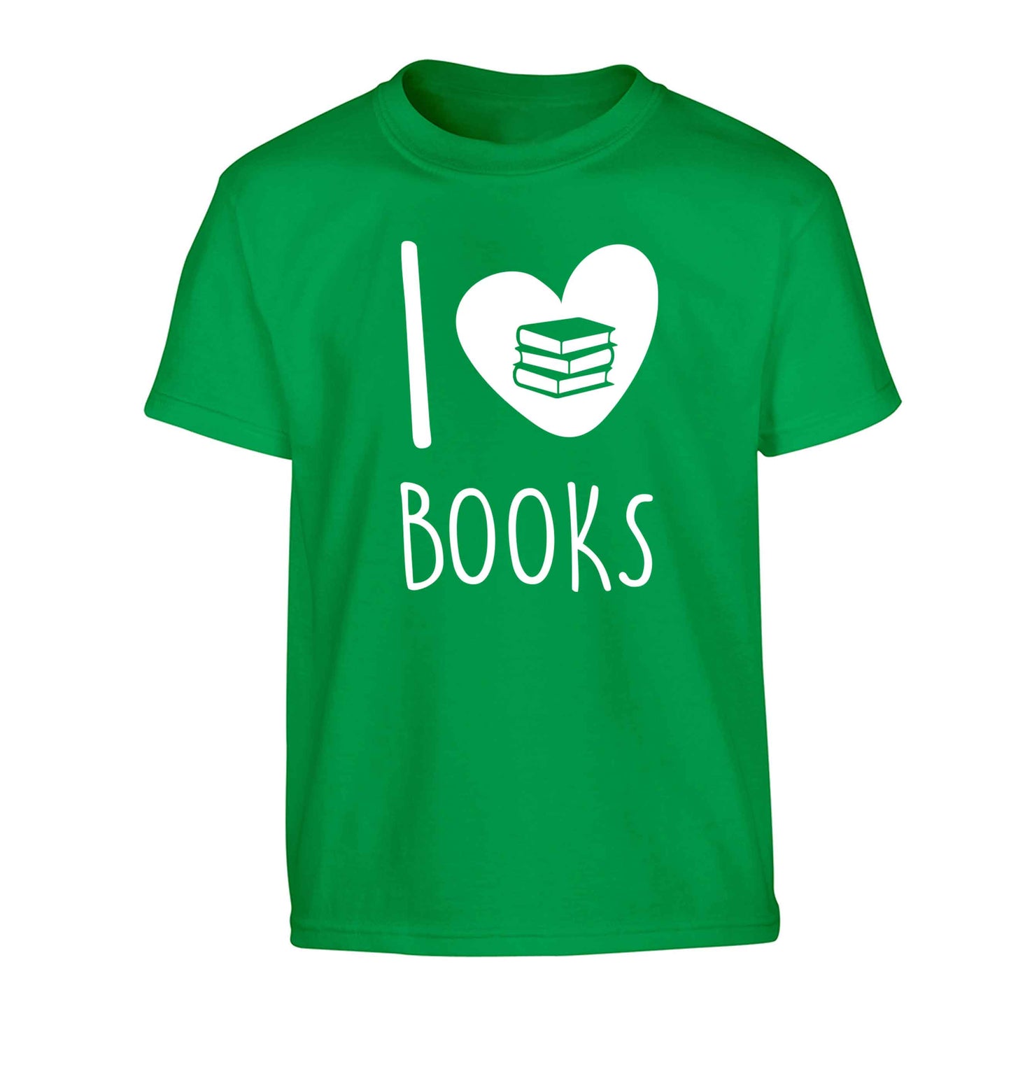 I love books Children's green Tshirt 12-13 Years