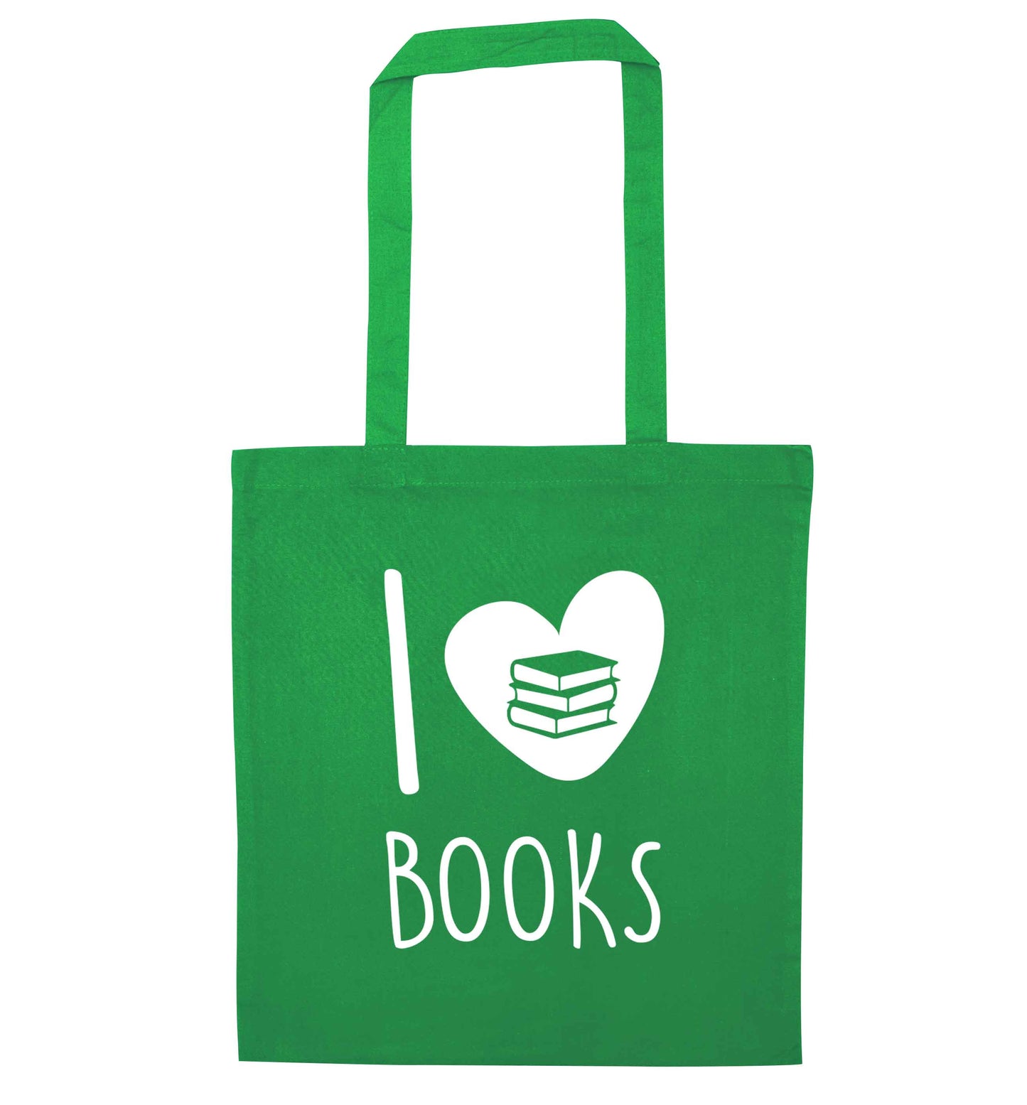 I love books green tote bag