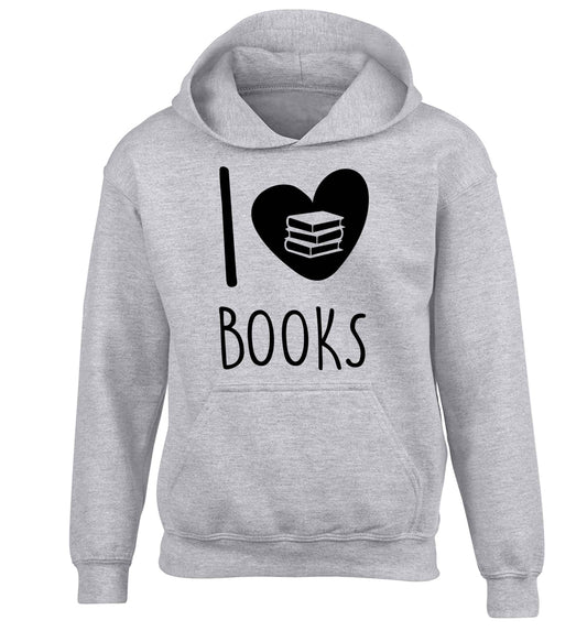 I love books children's grey hoodie 12-13 Years