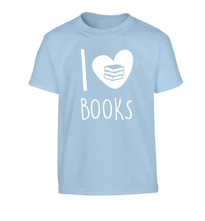 I love books Children's light blue Tshirt 12-13 Years