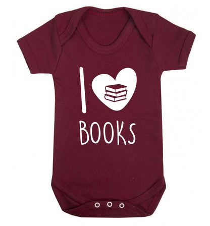 I love books Baby Vest maroon 18-24 months