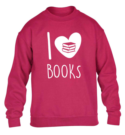 I love books children's pink sweater 12-13 Years
