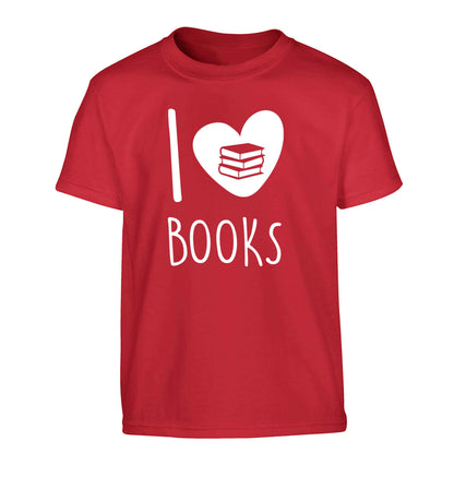 I love books Children's red Tshirt 12-13 Years