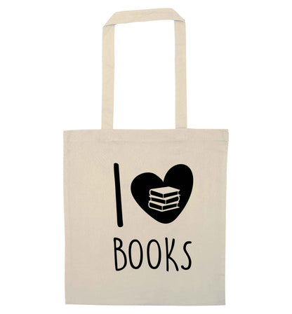 I love books natural tote bag