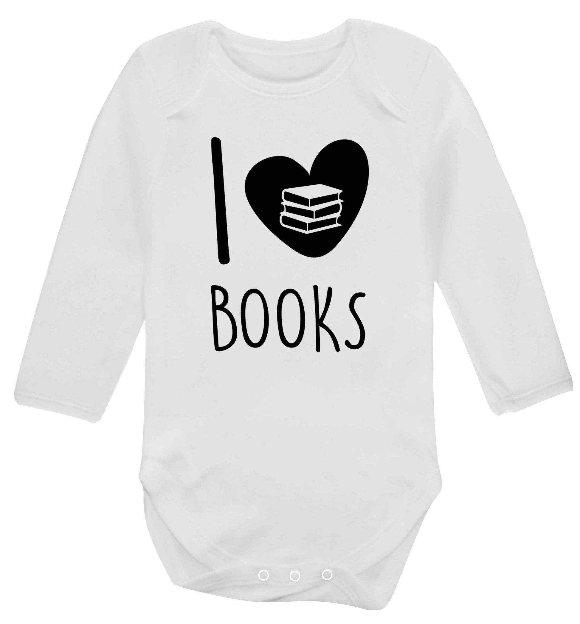 I love books Baby Vest long sleeved white 6-12 months