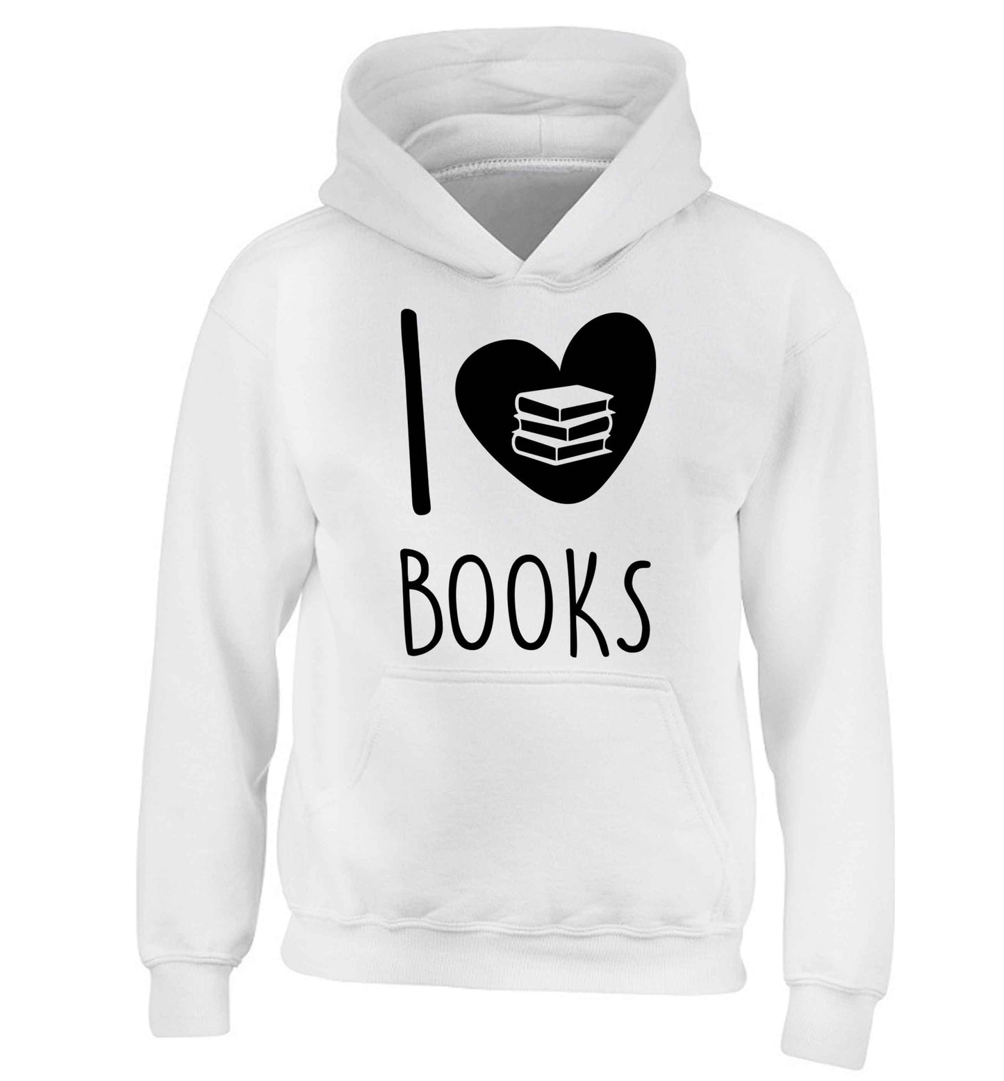 I love books children's white hoodie 12-13 Years