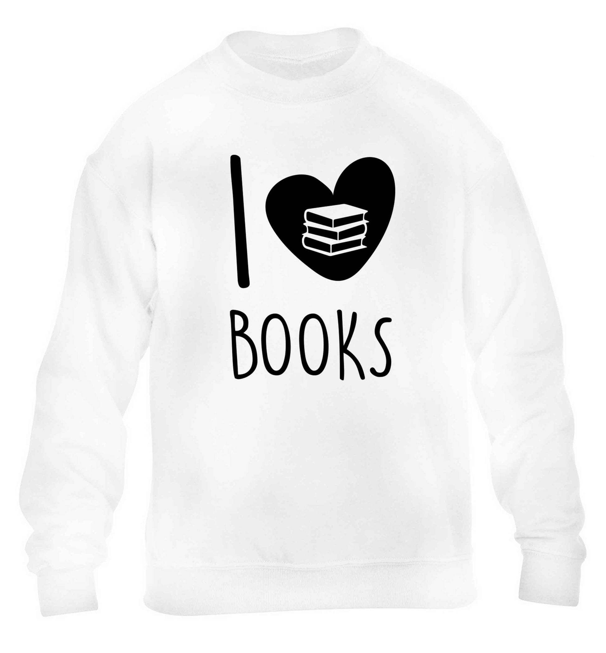 I love books children's white sweater 12-13 Years