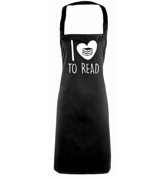 I love to read black apron