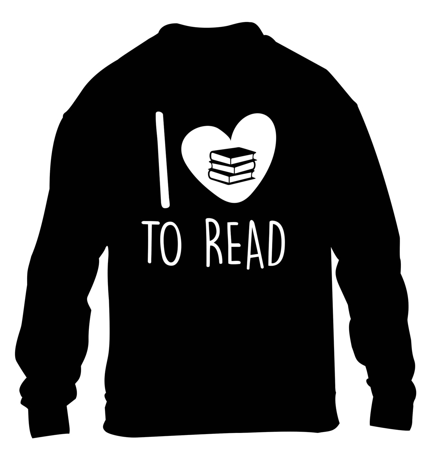 I love to read children's black sweater 12-13 Years