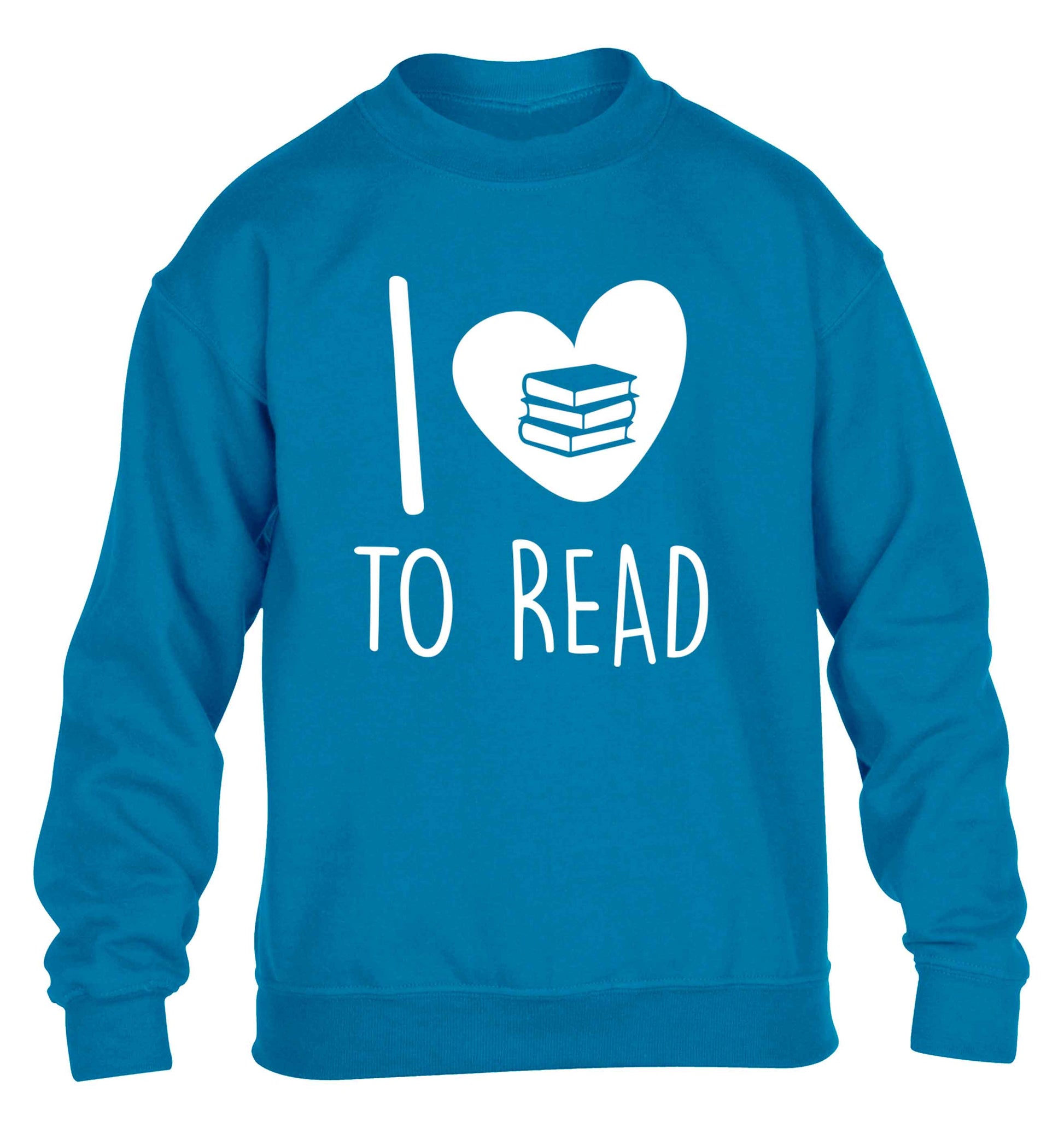 I love to read children's blue sweater 12-13 Years