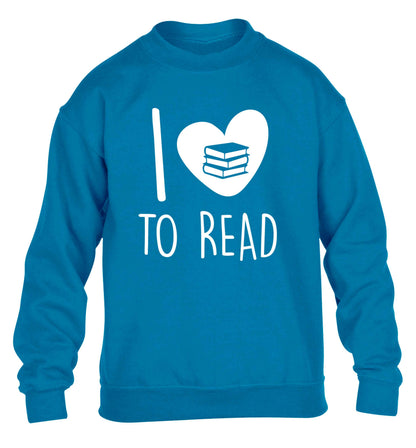 I love to read children's blue sweater 12-13 Years
