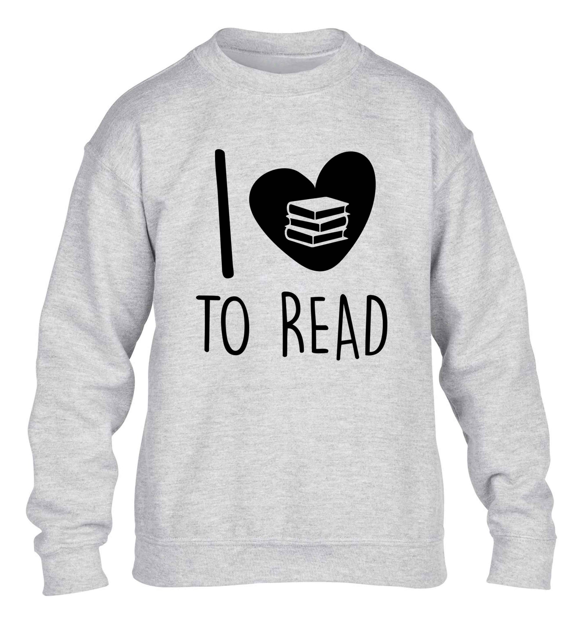 I love to read children's grey sweater 12-13 Years