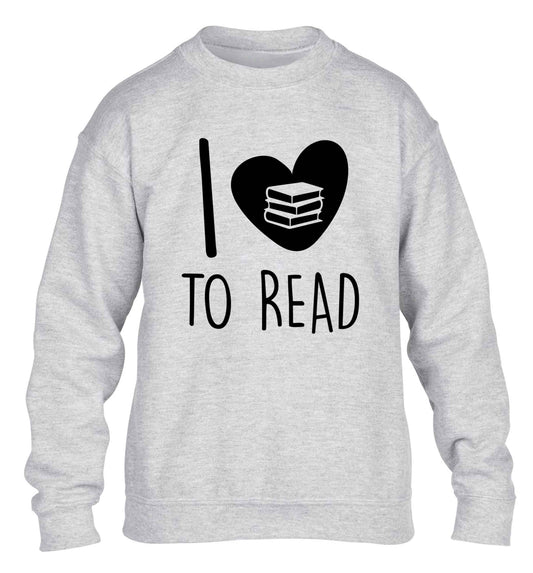 I love to read children's grey sweater 12-13 Years