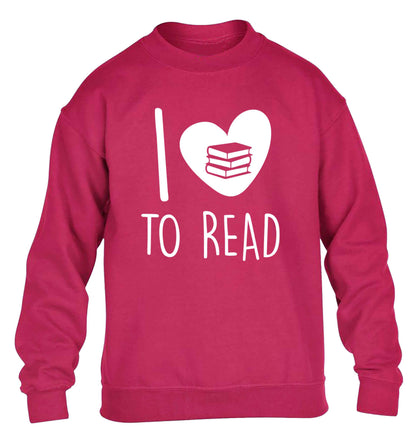 I love to read children's pink sweater 12-13 Years
