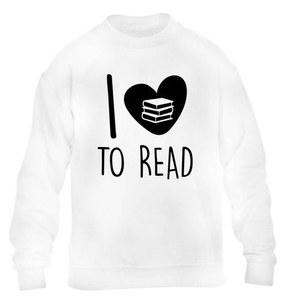 I love to read children's white sweater 12-13 Years