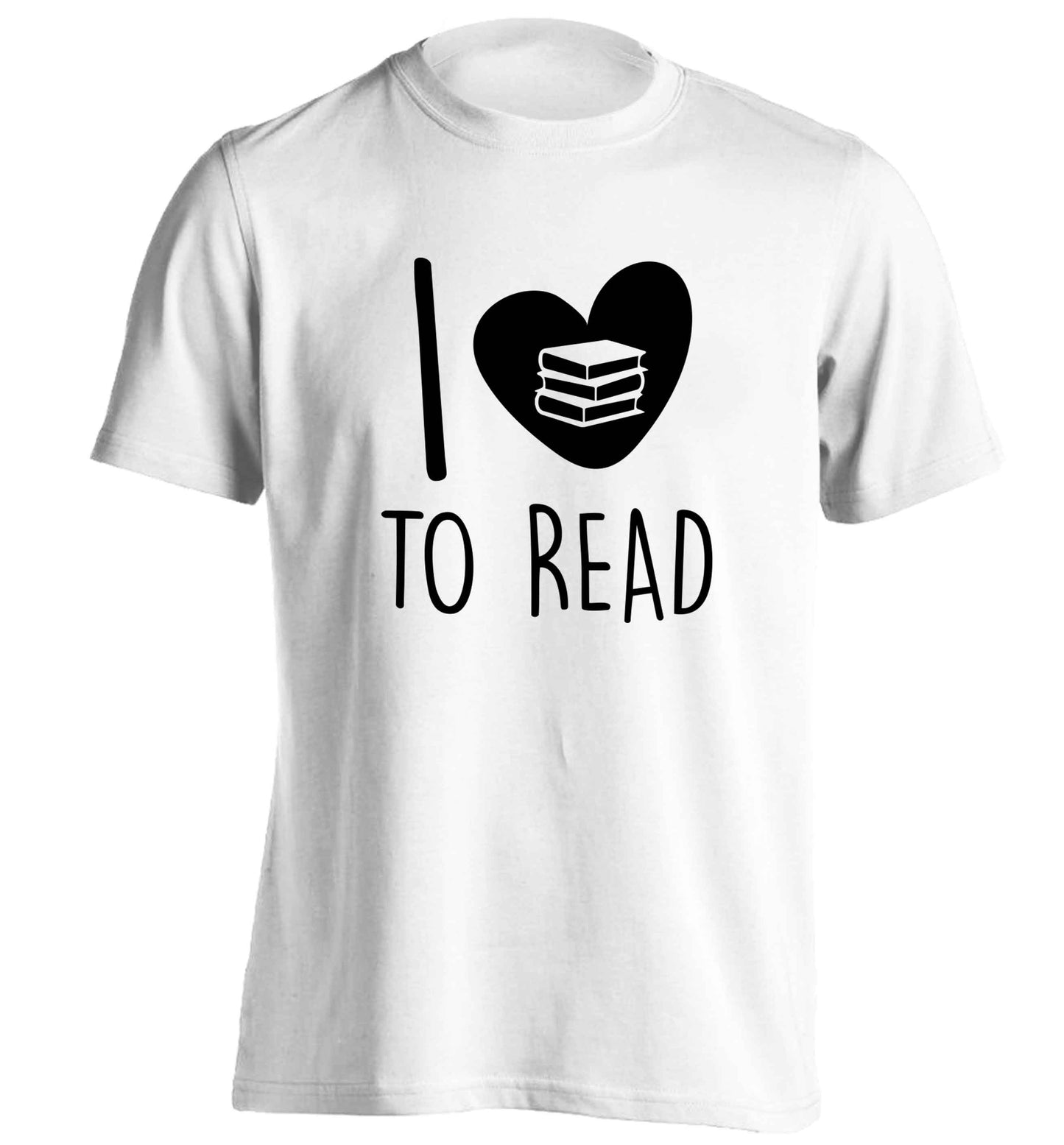 I love to read adults unisex white Tshirt 2XL