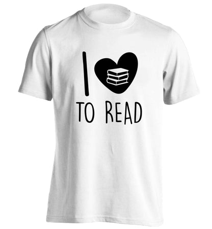 I love to read adults unisex white Tshirt 2XL