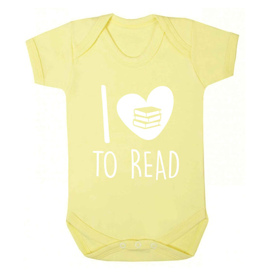 I love to read Baby Vest pale yellow 18-24 months