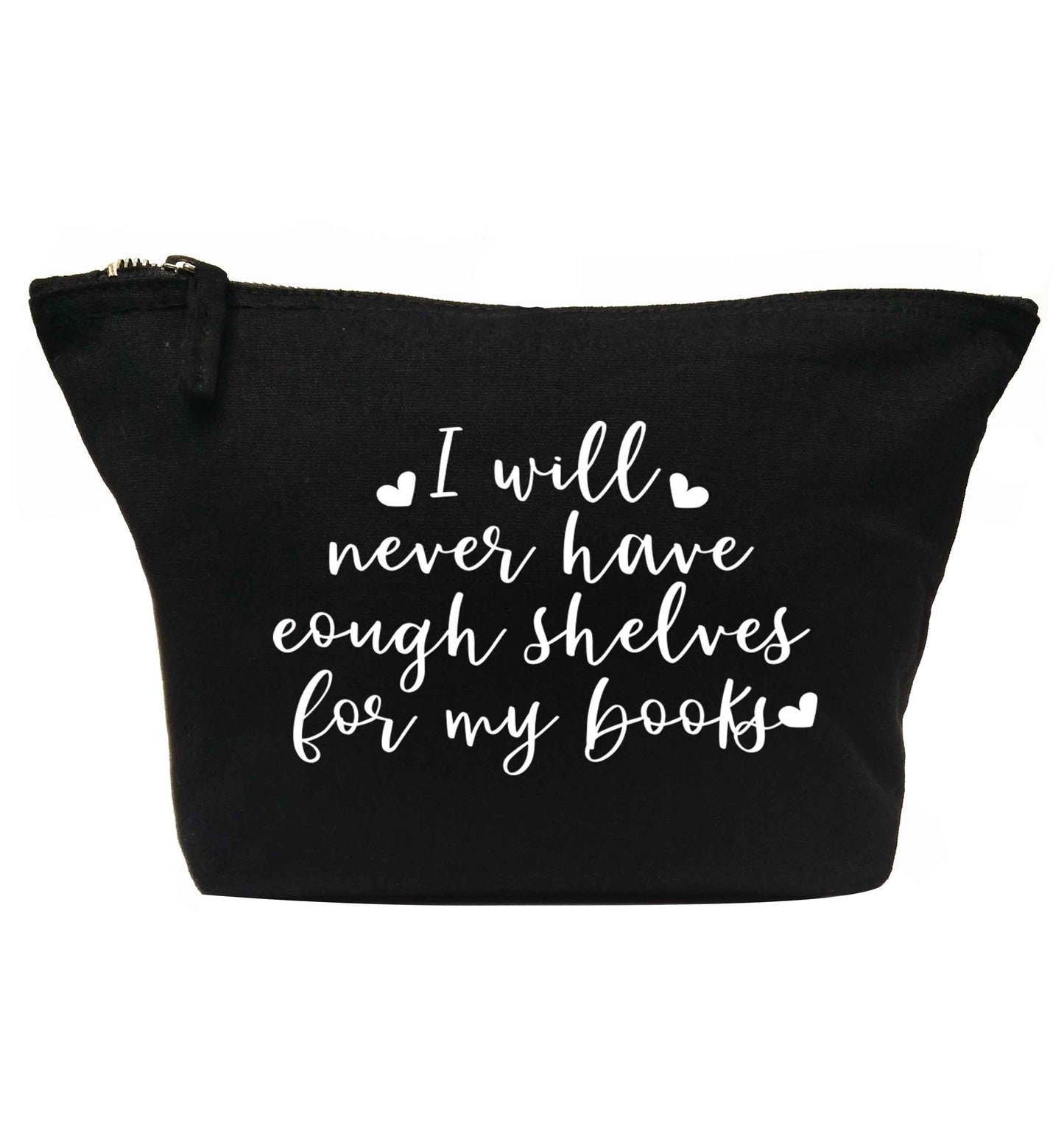 I will never have enough shelves for my books | makeup / wash bag