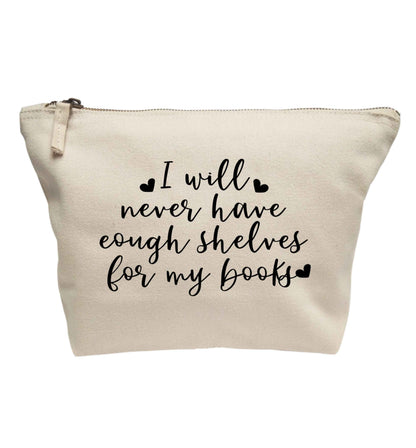 I will never have enough shelves for my books | makeup / wash bag