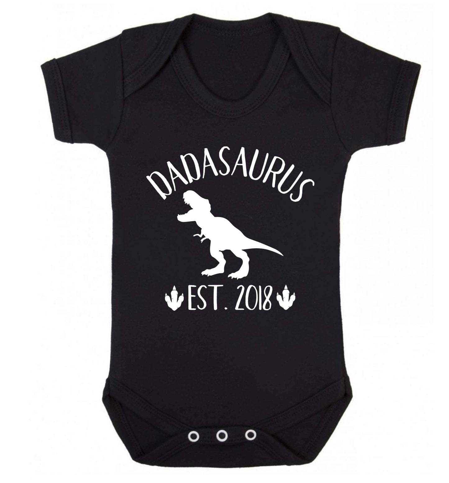 Personalised dadasaurus since (custom date) Baby Vest black 18-24 months
