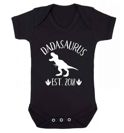 Personalised dadasaurus since (custom date) Baby Vest black 18-24 months