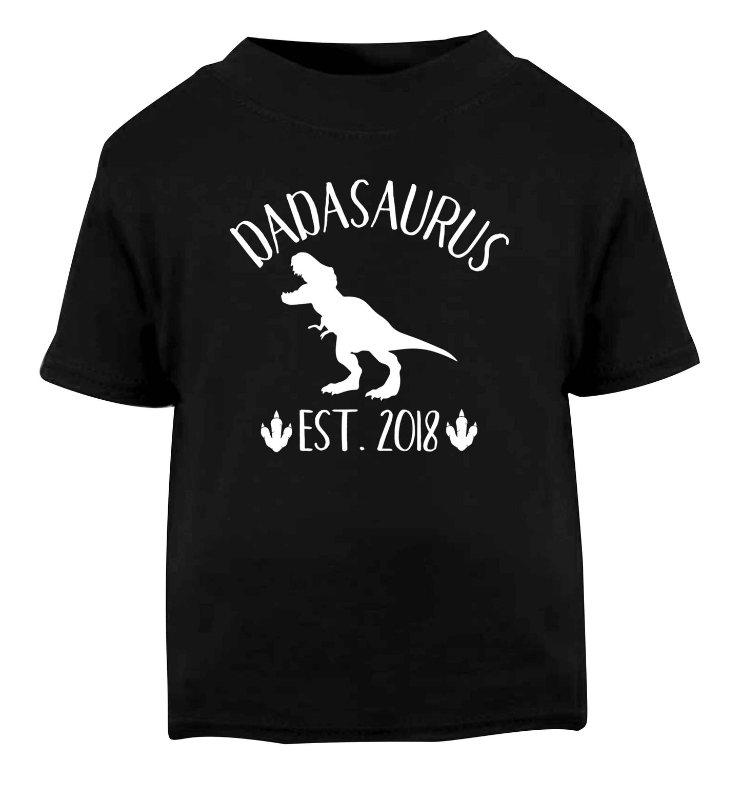 Personalised dadasaurus since (custom date) Black Baby Toddler Tshirt 2 years