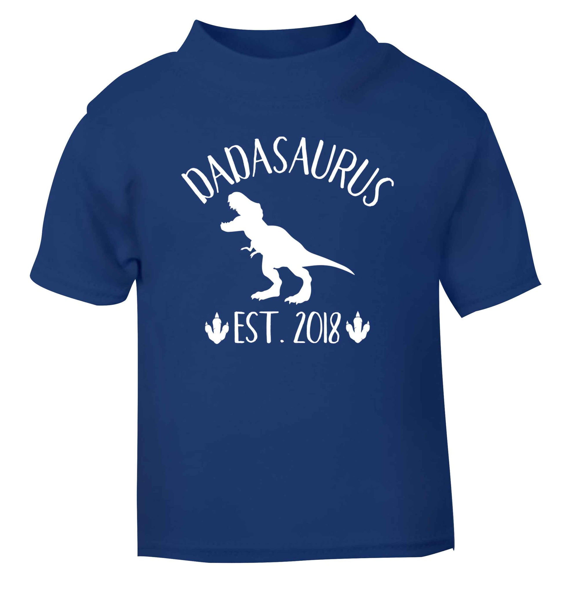 Personalised dadasaurus since (custom date) blue Baby Toddler Tshirt 2 Years