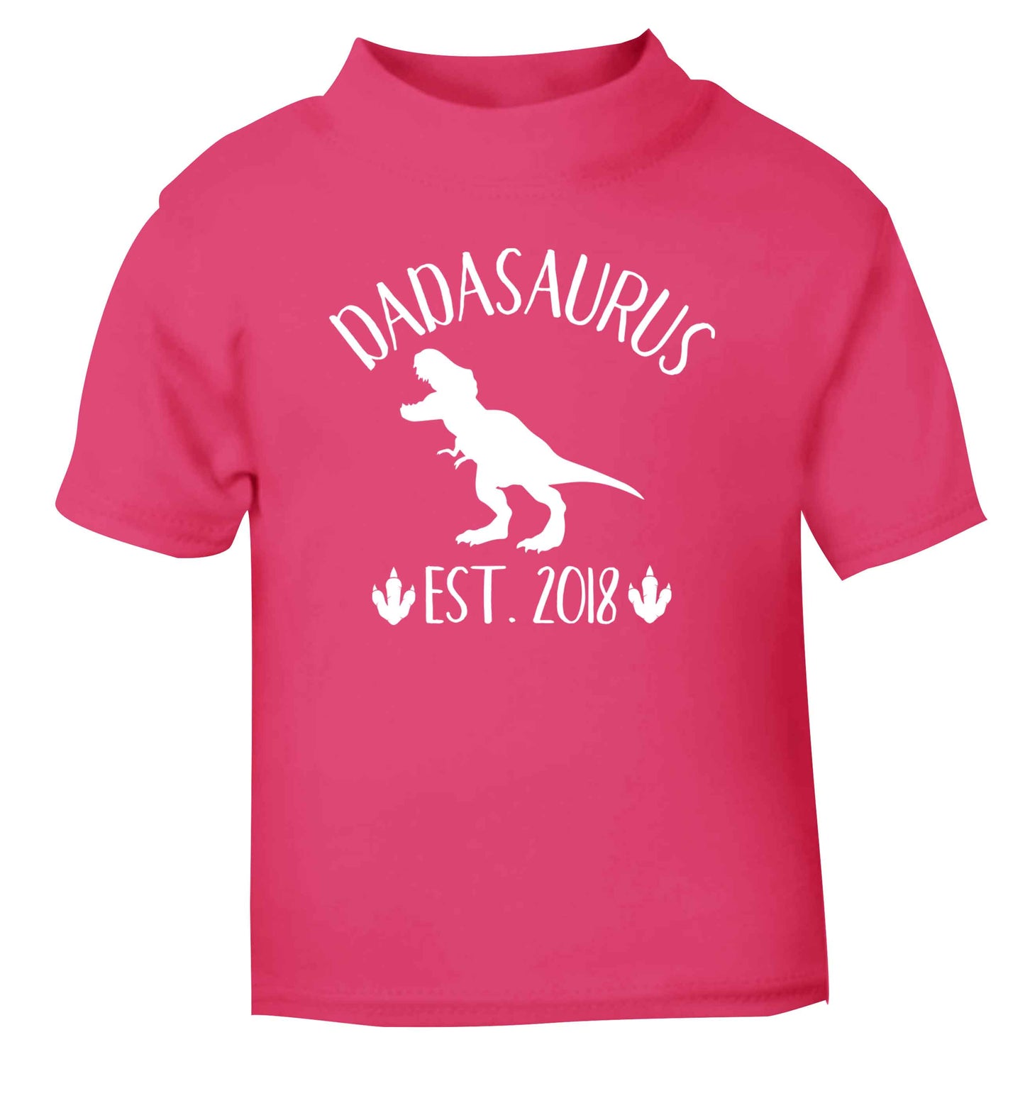 Personalised dadasaurus since (custom date) pink Baby Toddler Tshirt 2 Years
