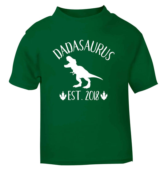 Personalised dadasaurus since (custom date) green Baby Toddler Tshirt 2 Years