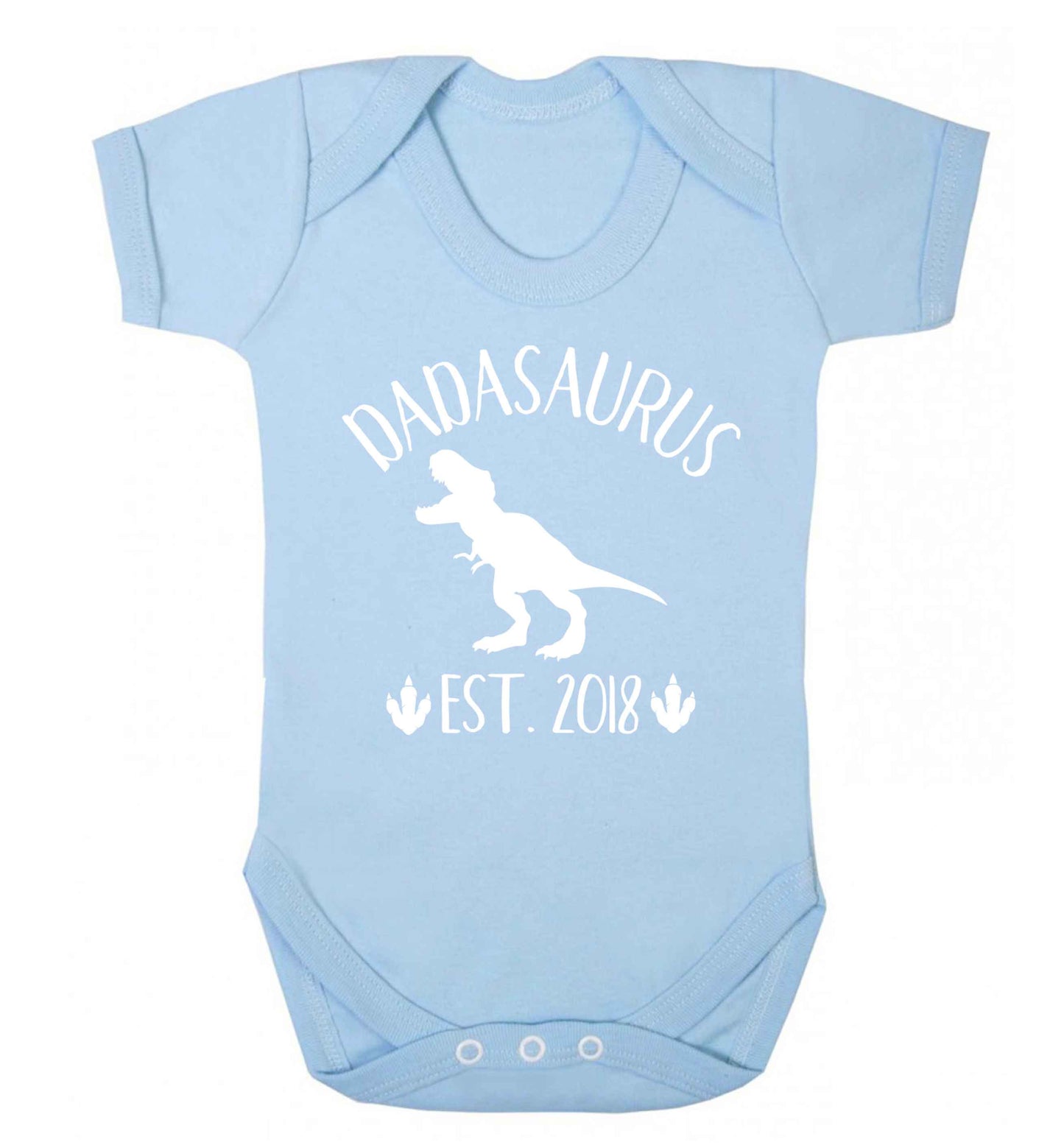 Personalised dadasaurus since (custom date) Baby Vest pale blue 18-24 months