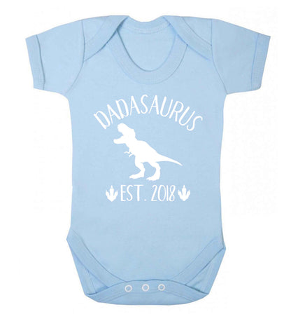 Personalised dadasaurus since (custom date) Baby Vest pale blue 18-24 months
