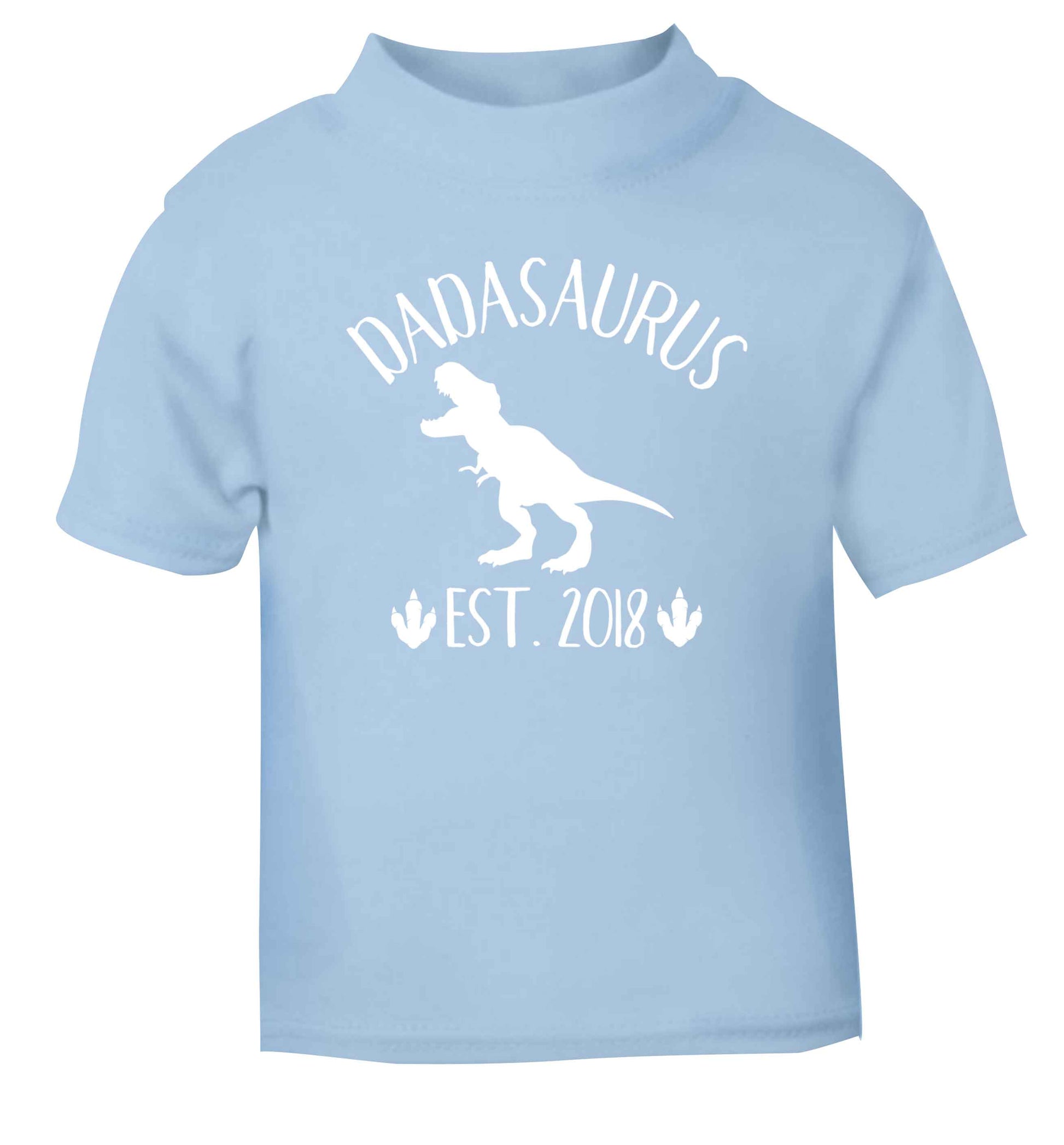 Personalised dadasaurus since (custom date) light blue Baby Toddler Tshirt 2 Years