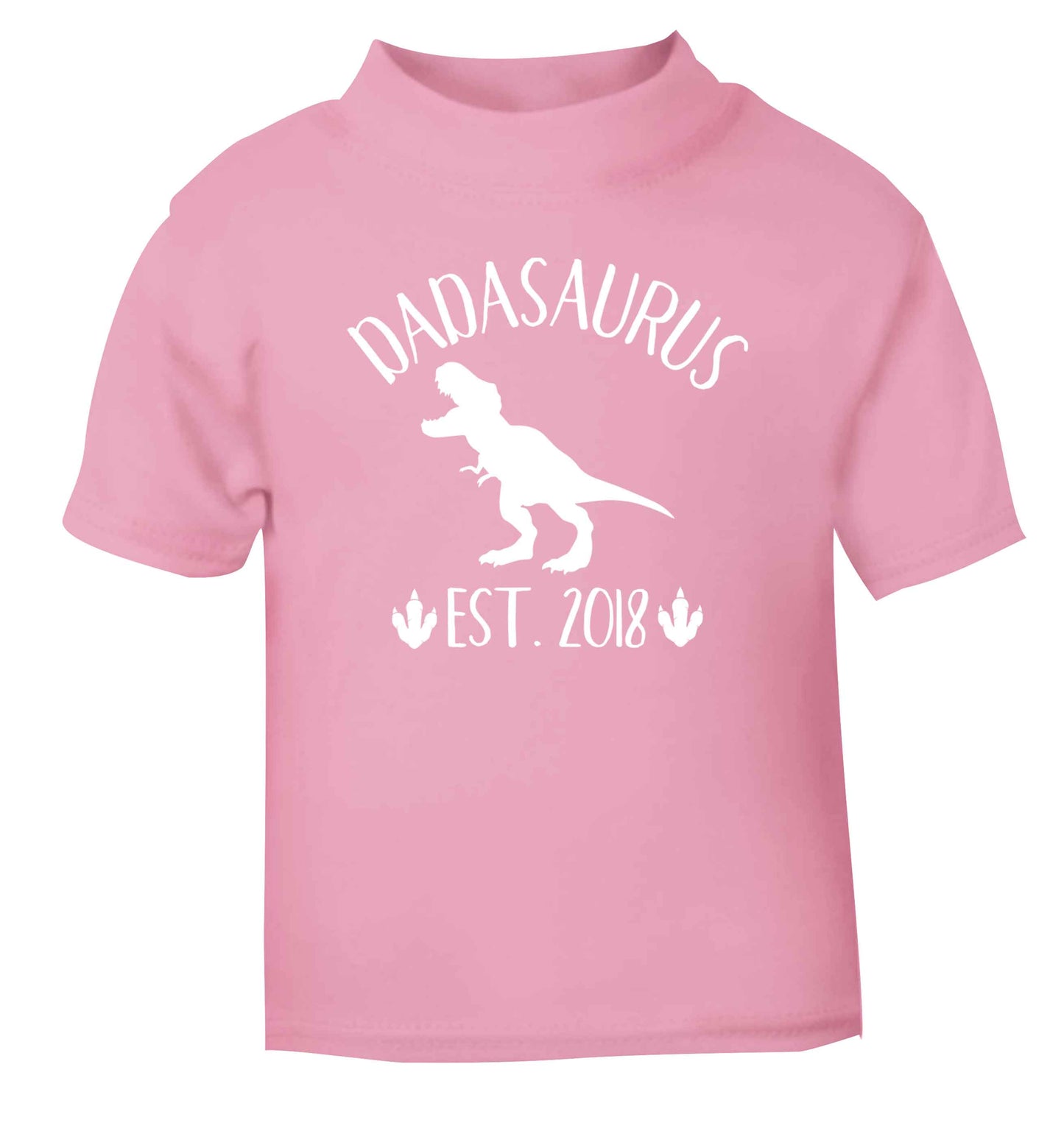 Personalised dadasaurus since (custom date) light pink Baby Toddler Tshirt 2 Years