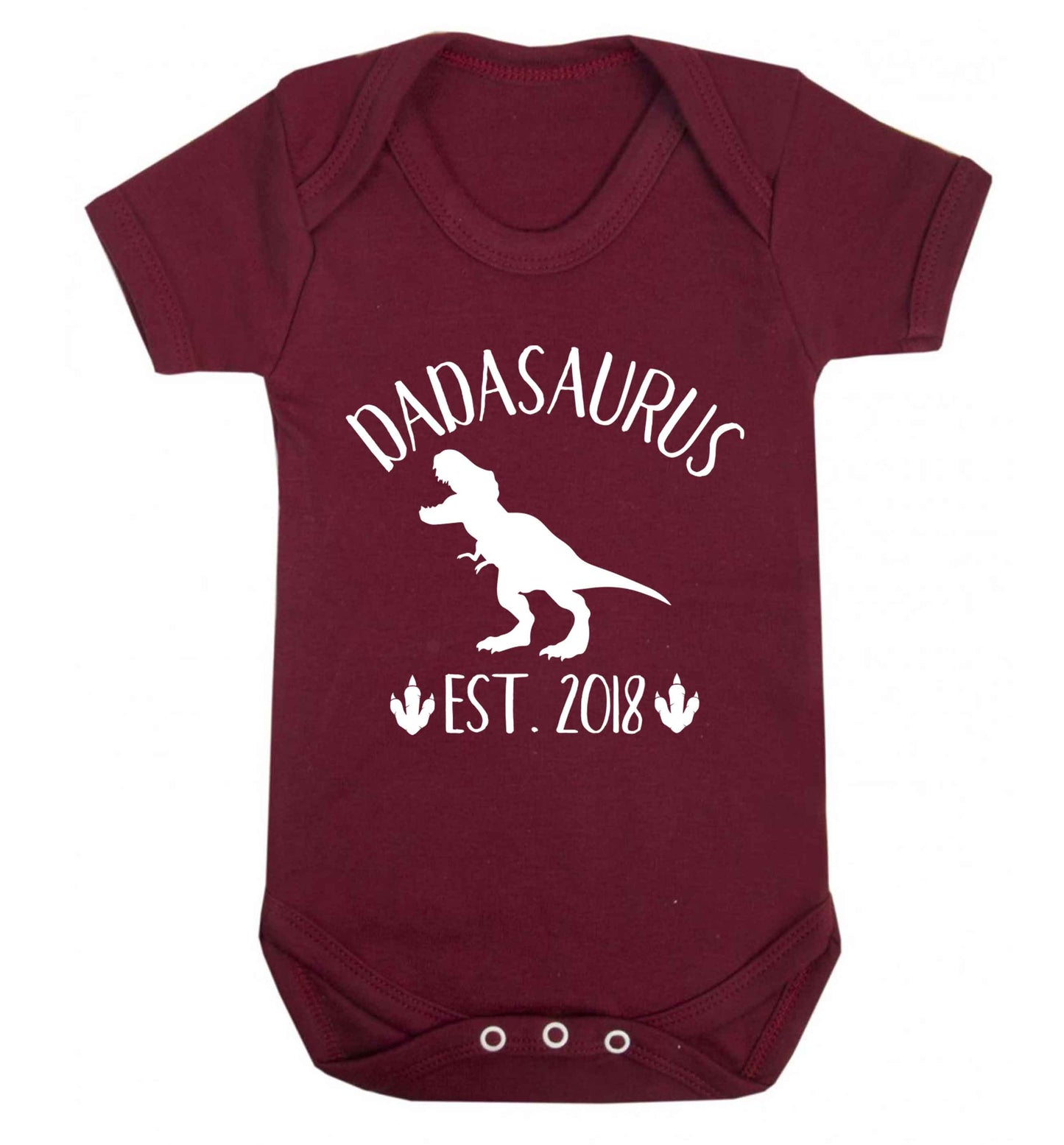 Personalised dadasaurus since (custom date) Baby Vest maroon 18-24 months