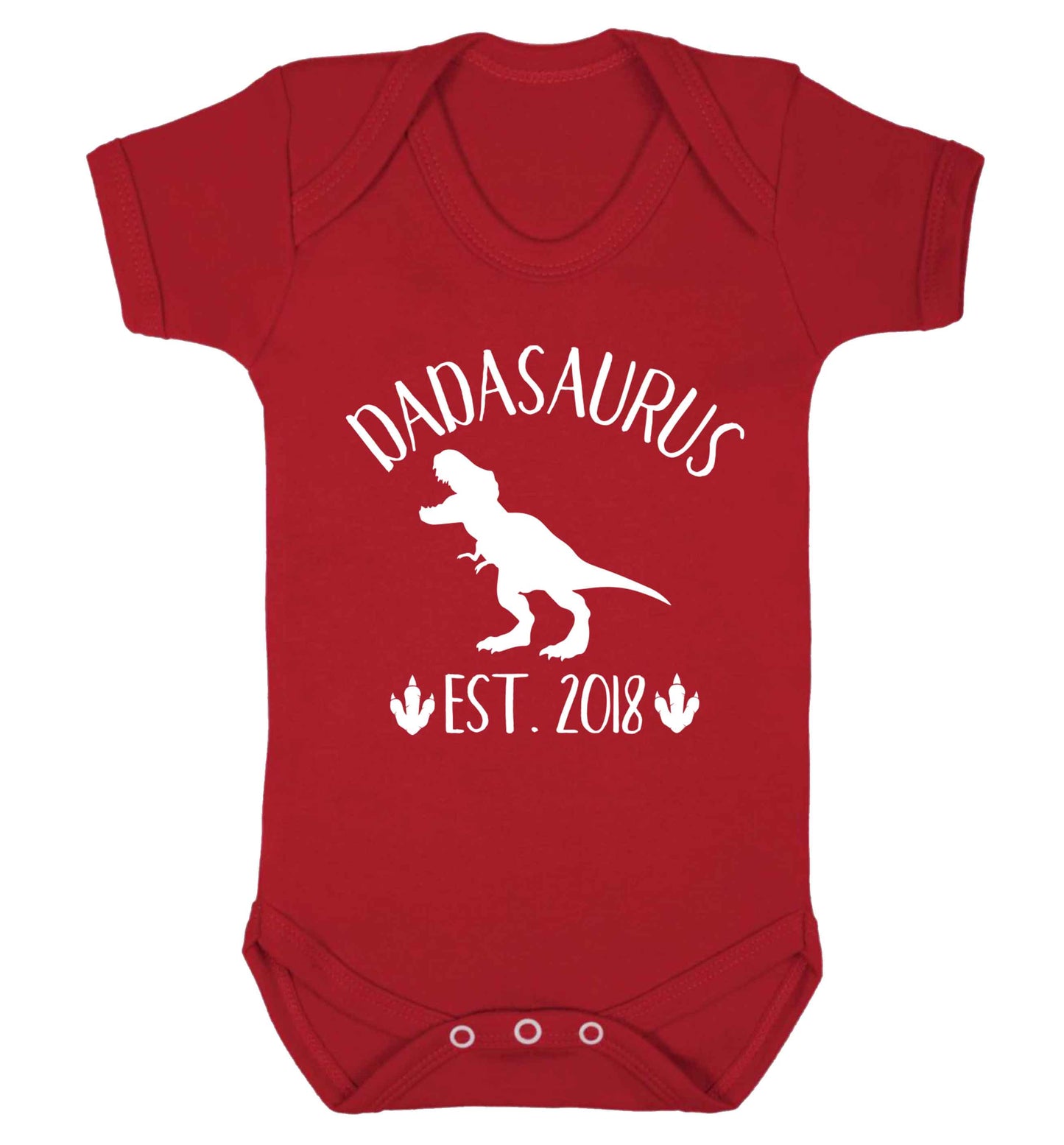 Personalised dadasaurus since (custom date) Baby Vest red 18-24 months