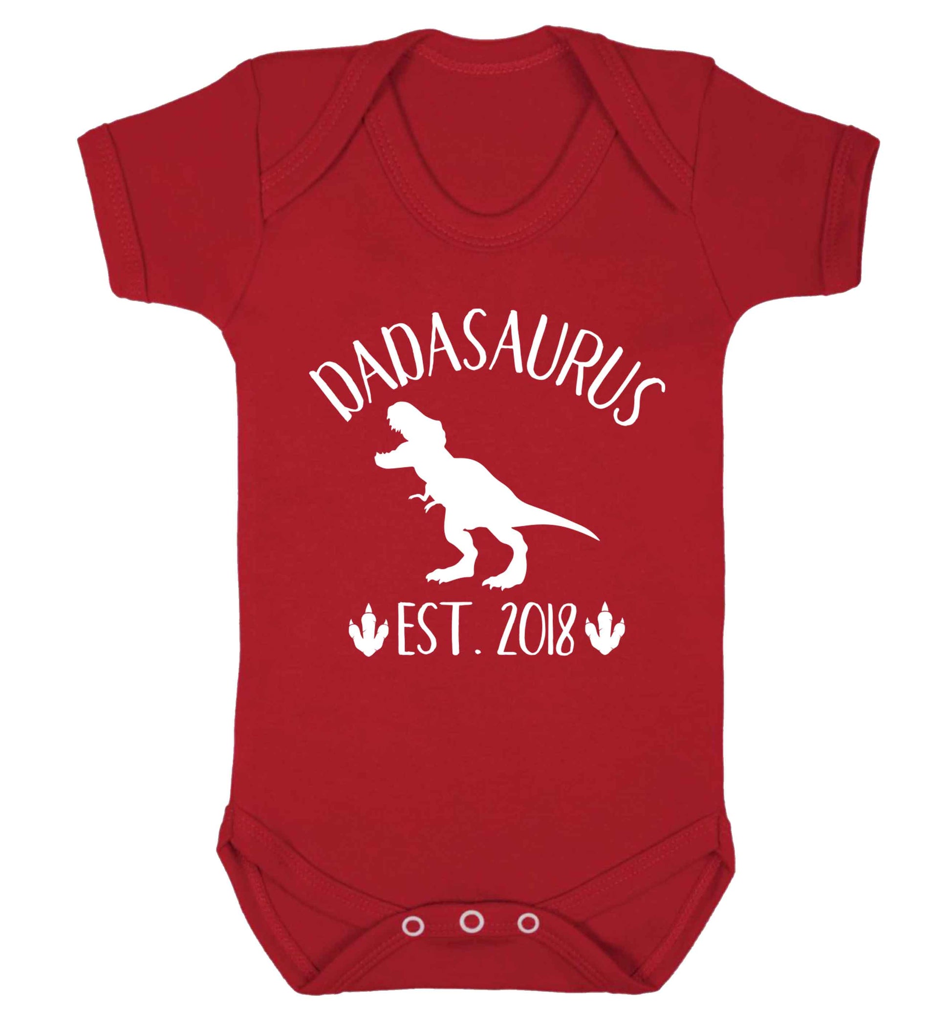 Personalised dadasaurus since (custom date) Baby Vest red 18-24 months