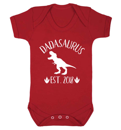 Personalised dadasaurus since (custom date) Baby Vest red 18-24 months