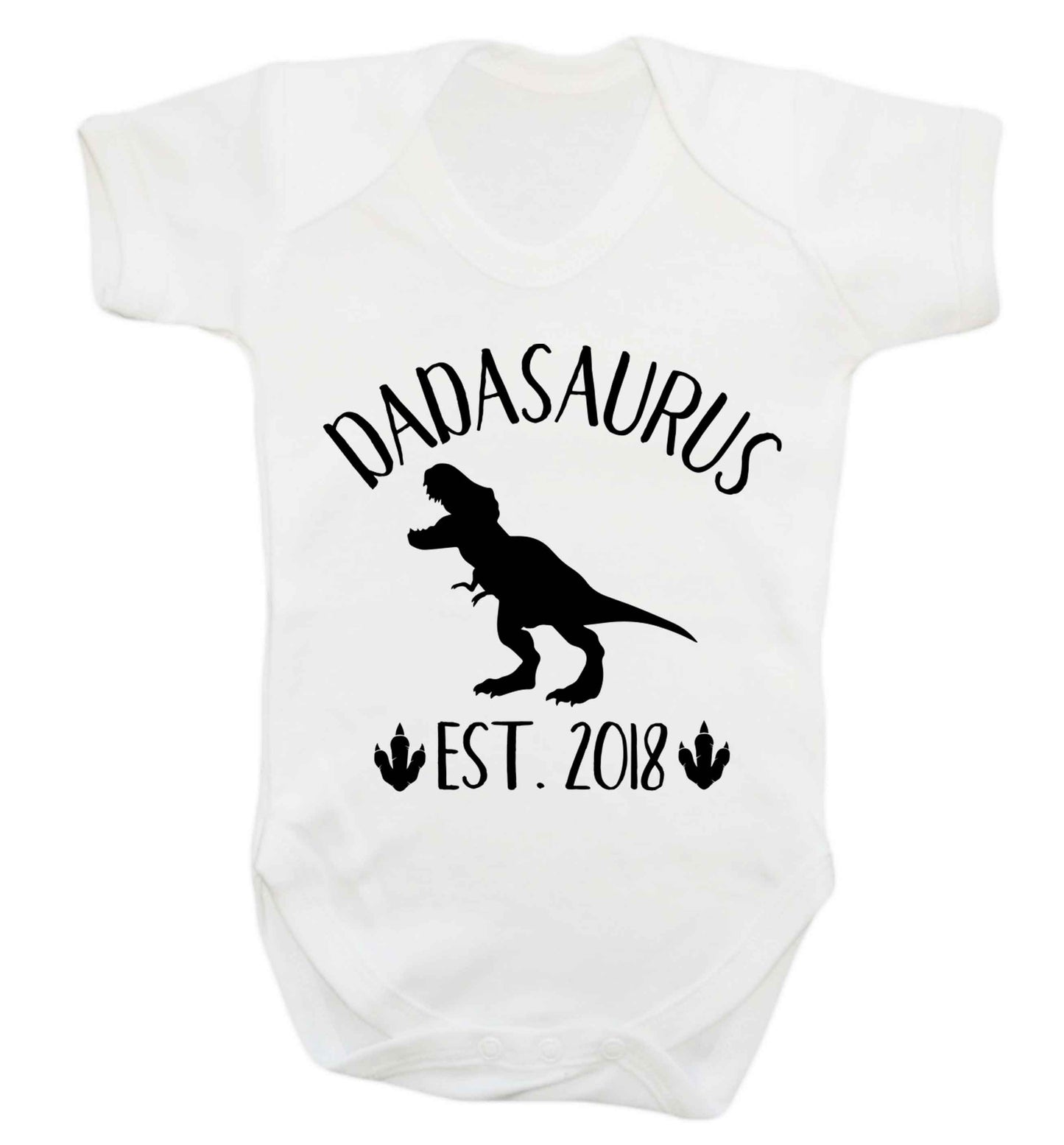 Personalised dadasaurus since (custom date) Baby Vest white 18-24 months