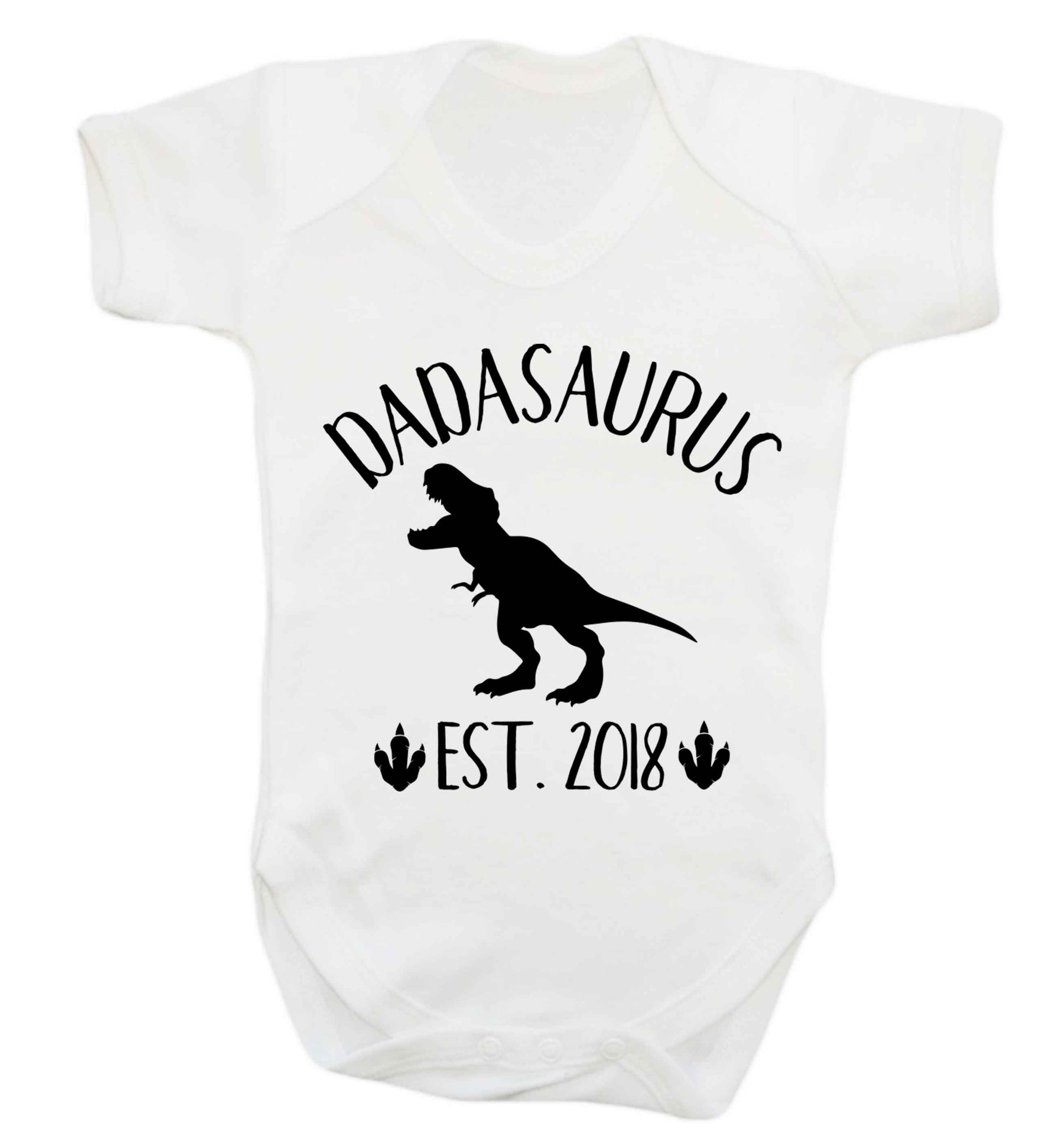 Personalised dadasaurus since (custom date) Baby Vest white 18-24 months