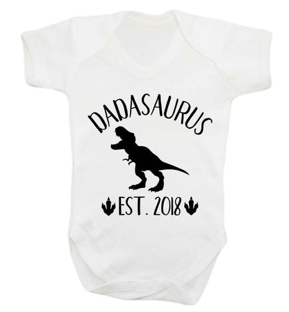 Personalised dadasaurus since (custom date) Baby Vest white 18-24 months