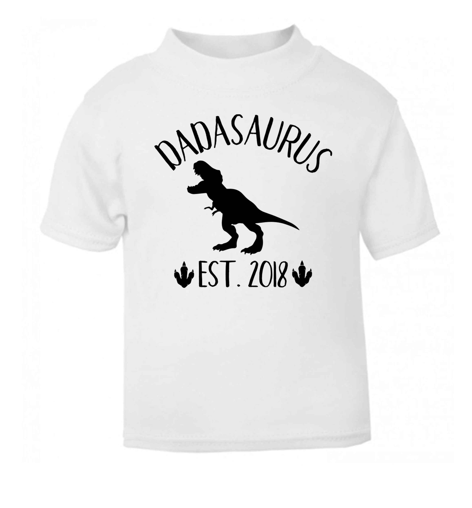 Personalised dadasaurus since (custom date) white Baby Toddler Tshirt 2 Years