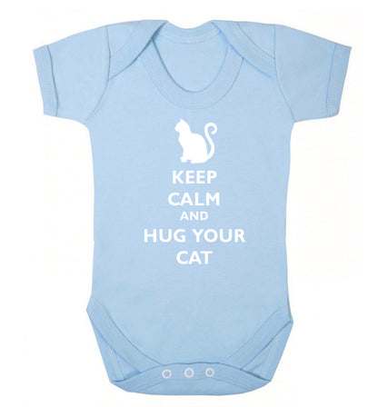 Keep calm and hug your cat Baby Vest pale blue 18-24 months