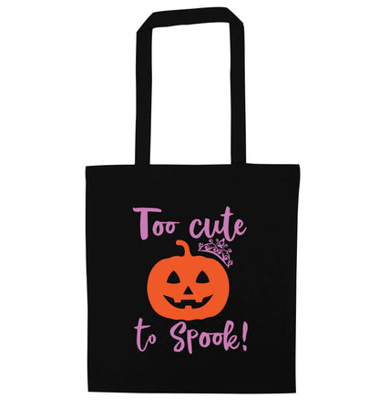 Too cute to spook! black tote bag