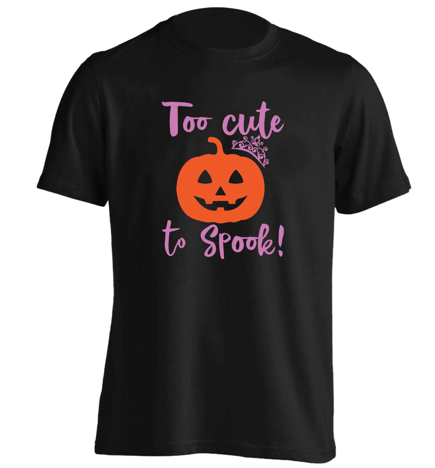 Too cute to spook! adults unisex black Tshirt 2XL