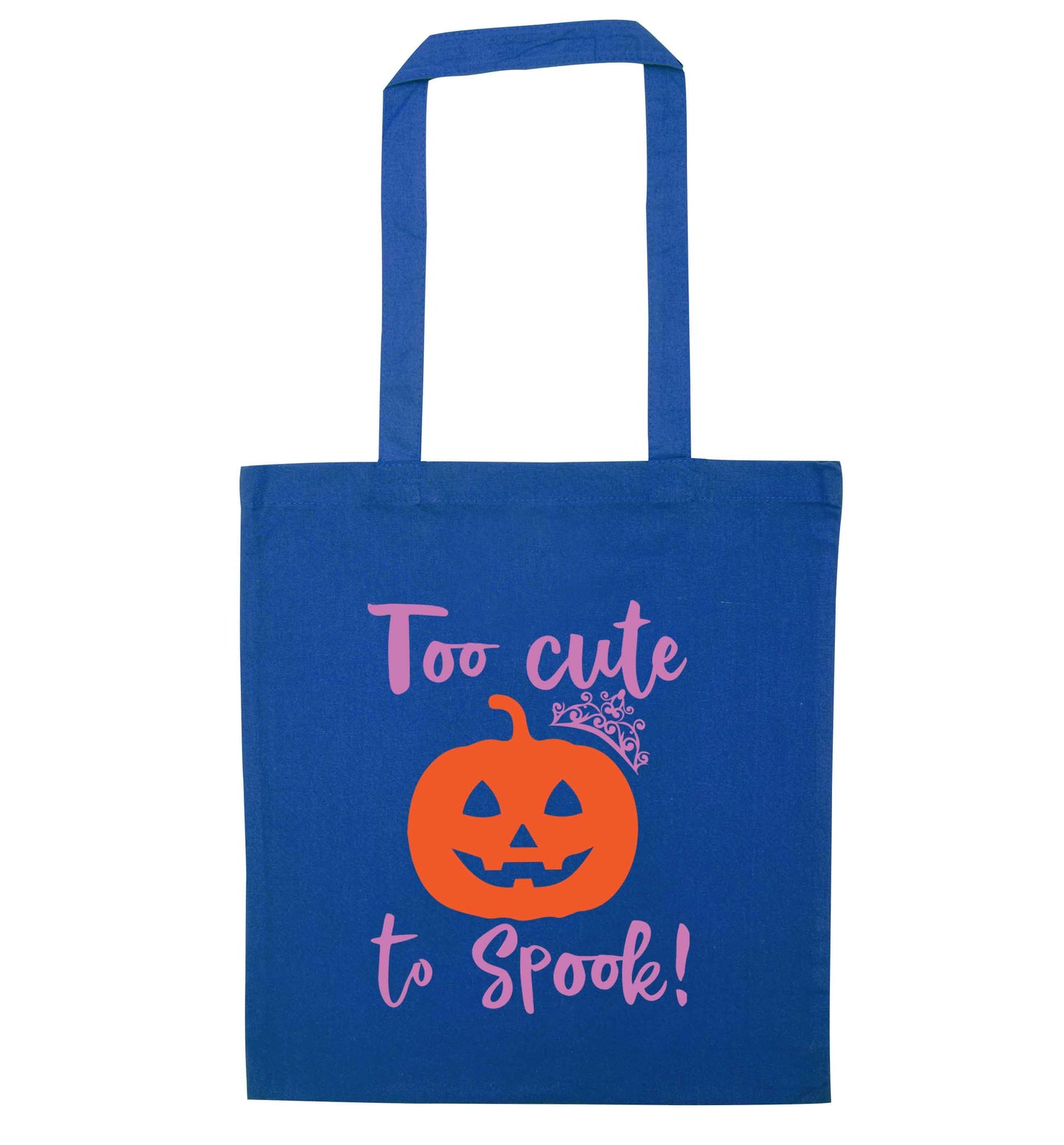 Too cute to spook! blue tote bag