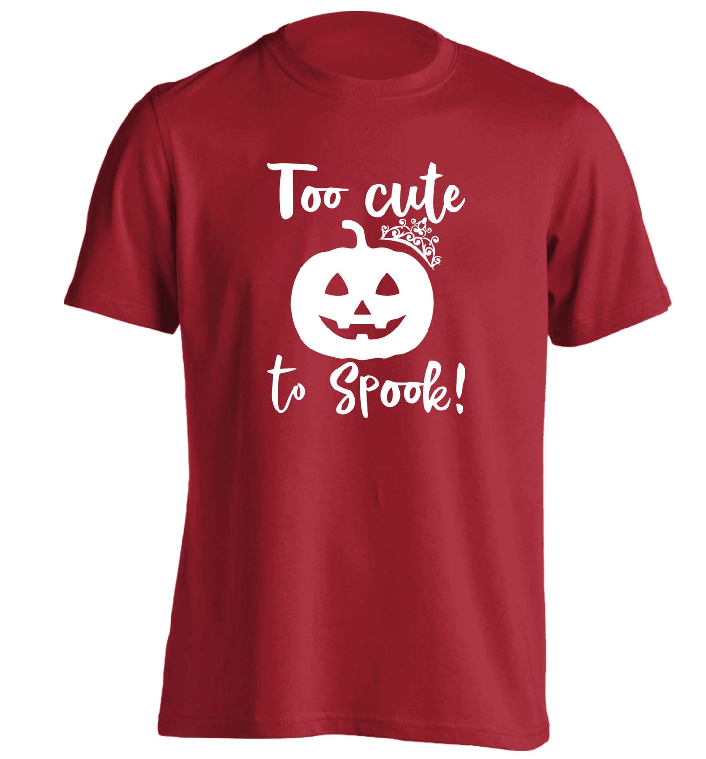 Too cute to spook! adults unisex red Tshirt 2XL